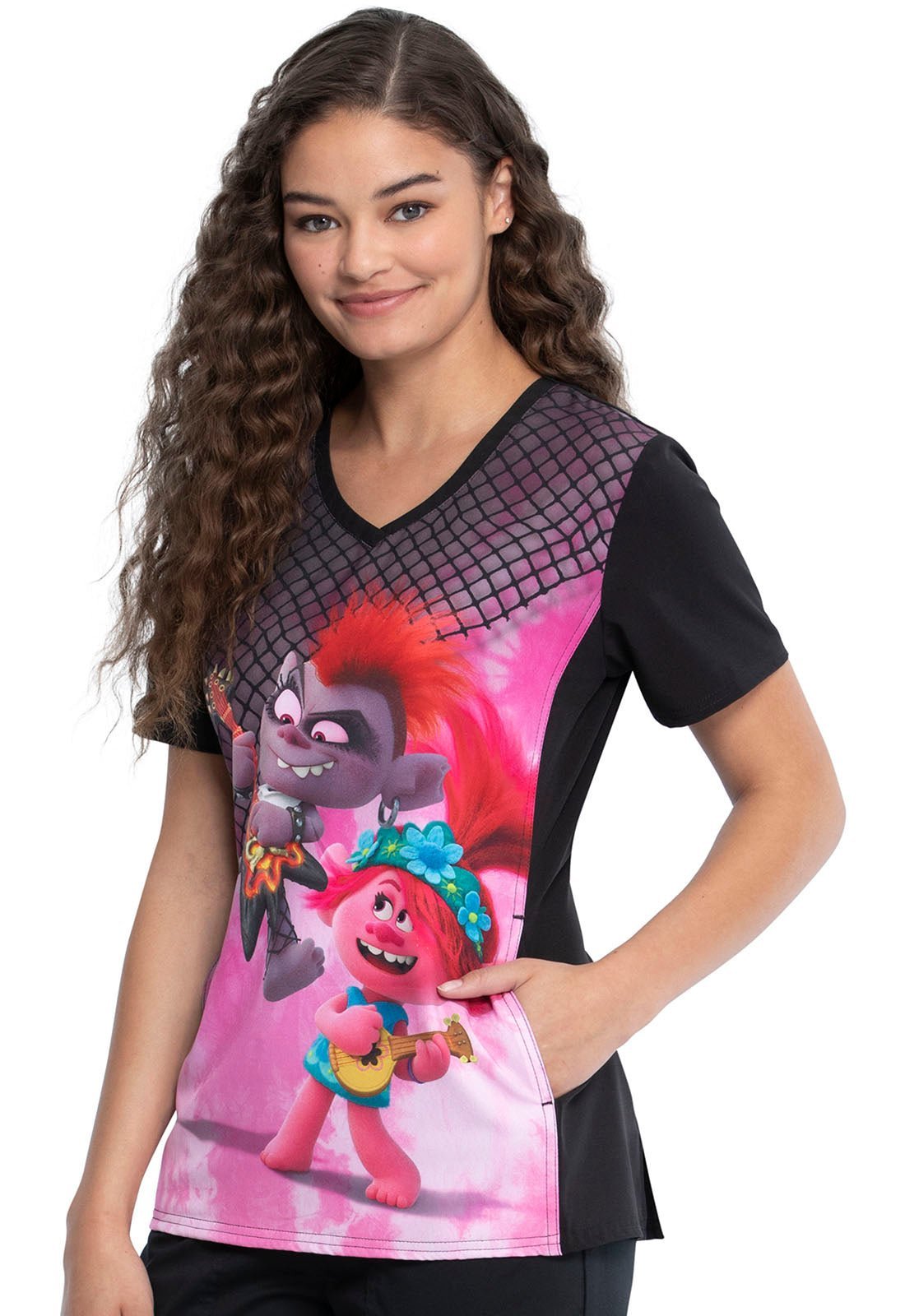 Trolls Tooniforms Licensed Dreamworks V Neck Scrub Top TF627 TOBB - Scrubs Select