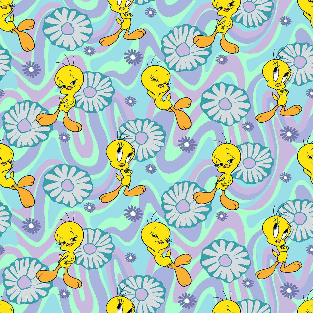 Tweety Cherokee Tooniforms Looney Tunes Round Neck Scrub Top TF787 LTVY - Scrubs Select