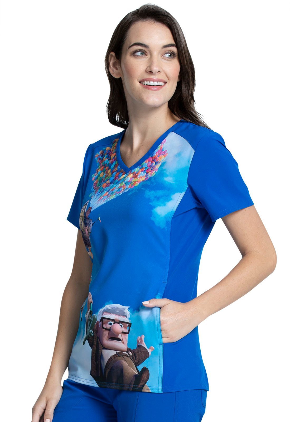 UP Cherokee Tooniforms Disney V Neck Scrub Top TF637 UPPP - Scrubs Select
