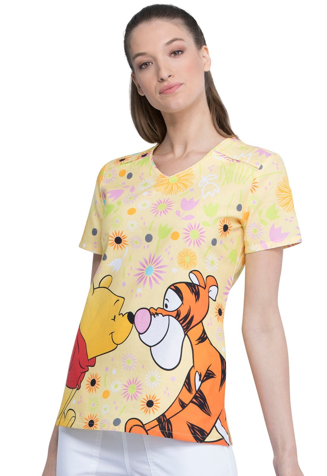 Winnie The Pooh Tooniforms Disney V Neck Scrub Top TF690 PHBT - Scrubs Select