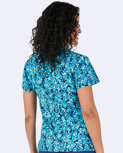 Mosiac Mirage Zavate Print Scrub V Neck Top 1054 MSMG