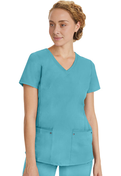 Healing Hands Purple Label Scrubs Juliet V Neck Top 2245 Khaki, Spectra Blue, Turquoise