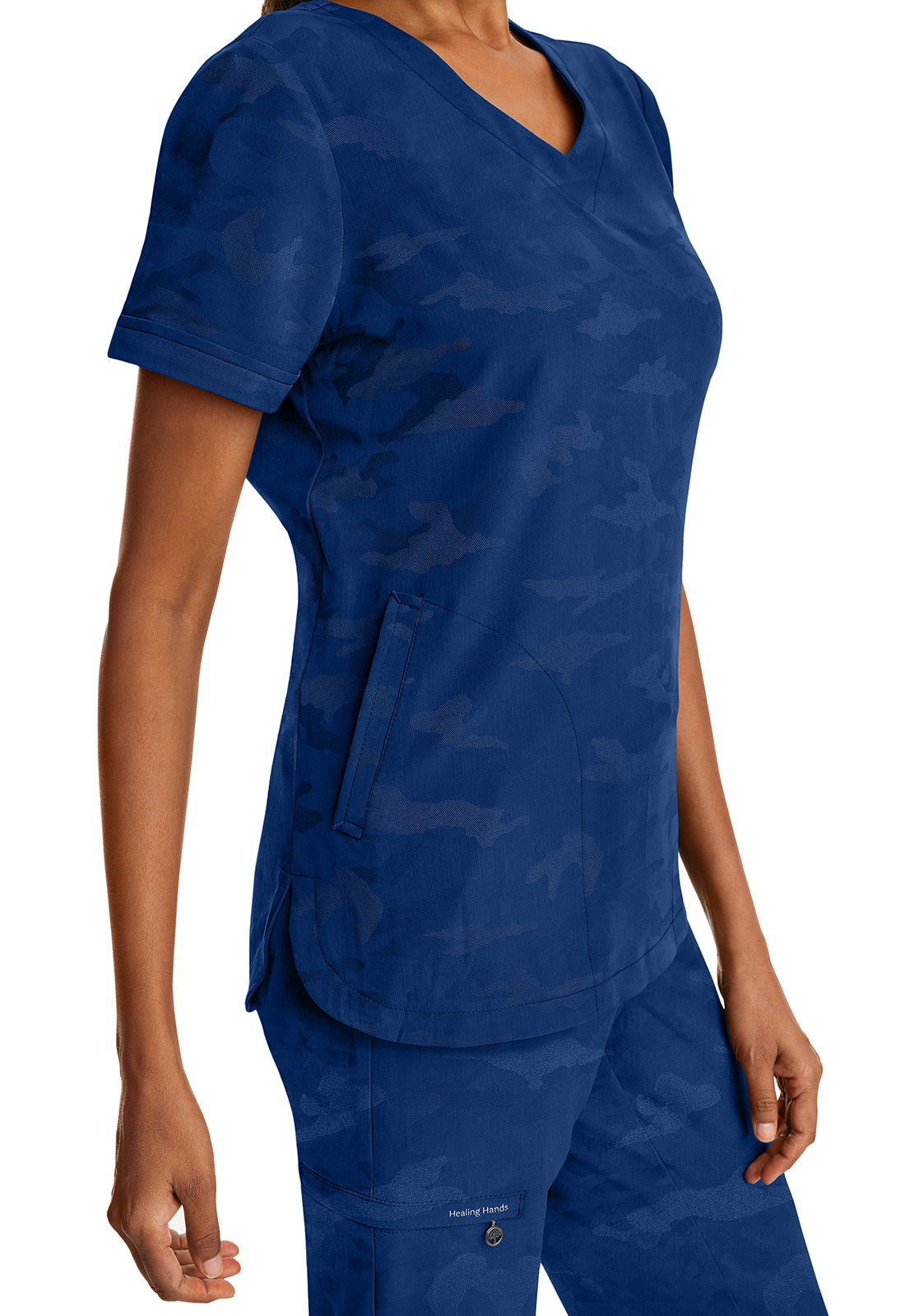 Healing Hands Purple Label Camo Scrubs Joy V Neck Top 2353
