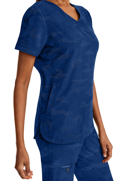 Healing Hands Purple Label Camo Scrubs Joy V Neck Top 2353