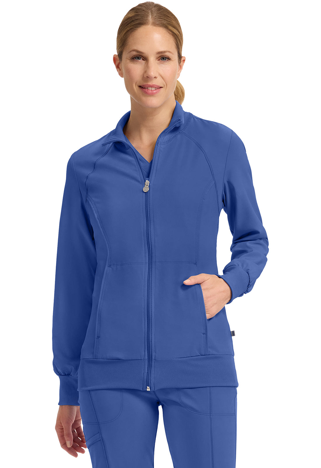 Chaqueta médica Cherokee Infinity con cremallera frontal 2391A (negro, caribeño, azul marino, peltre, azul real y blanco)