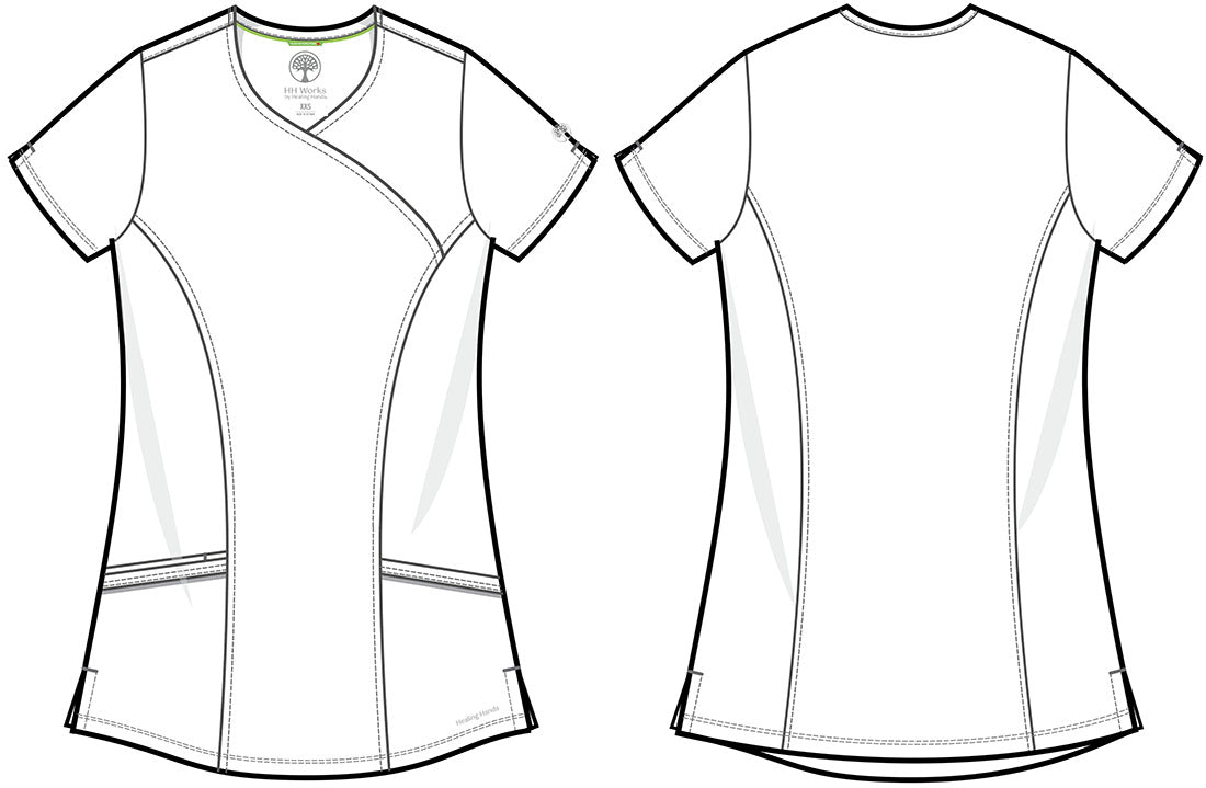 Healing Hands Works Scrubs Madison Mock Wrap Top 2525