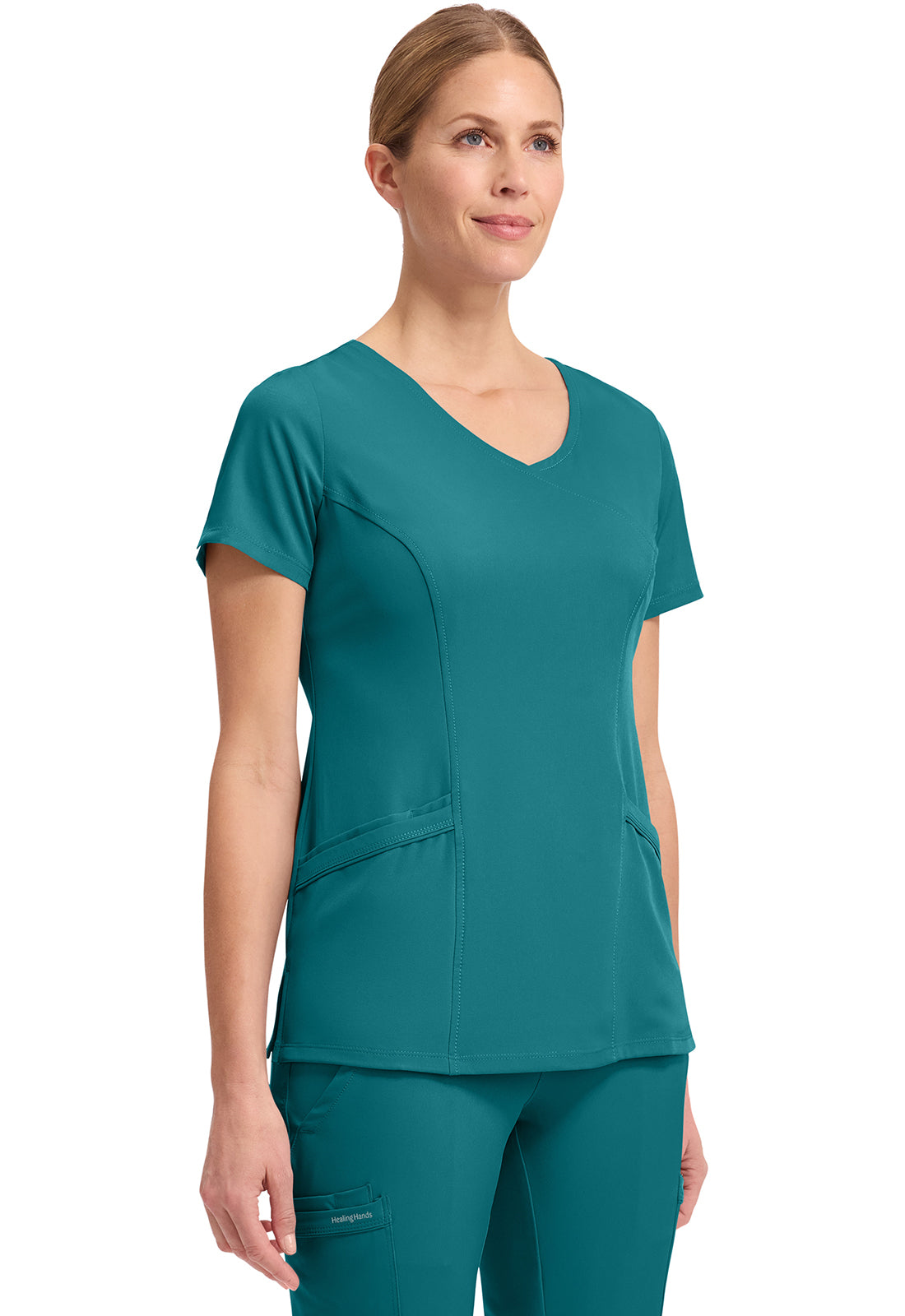 Healing Hands Works Scrubs Madison Mock Wrap Top 2525