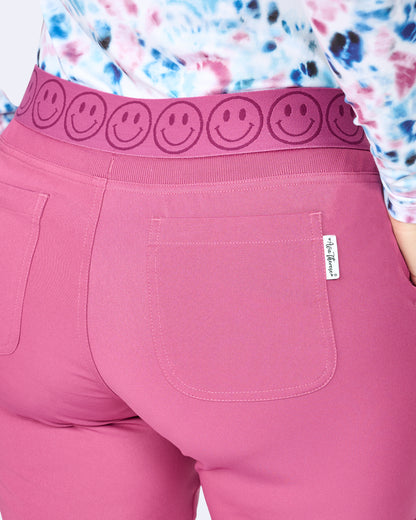 Zavate Ava Therese Smile Jogger Scrub Pant 3080 in Deep Rose