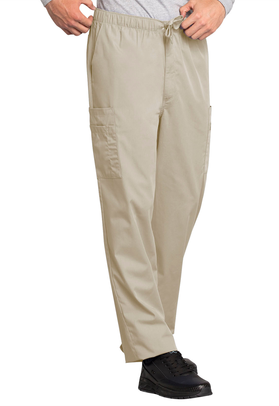 Pantalón médico Cherokee WW Originals Cargo con cordón ajustable para hombre, talla 4000, negro, azul marino y peltre
