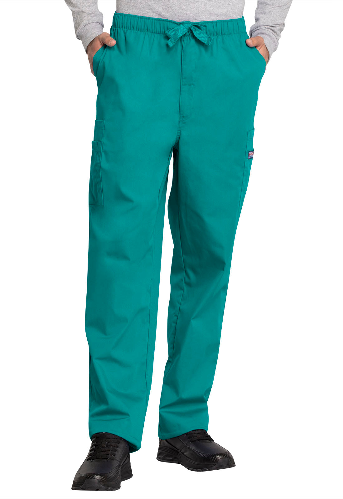 Pantalón médico Cherokee WW Originals Cargo con cordón ajustable para hombre, talla 4000, negro, azul marino y peltre