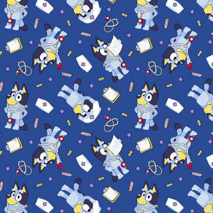 Bluey Tooniforms Licensed V Neck Scrub Top TF797 BYNB