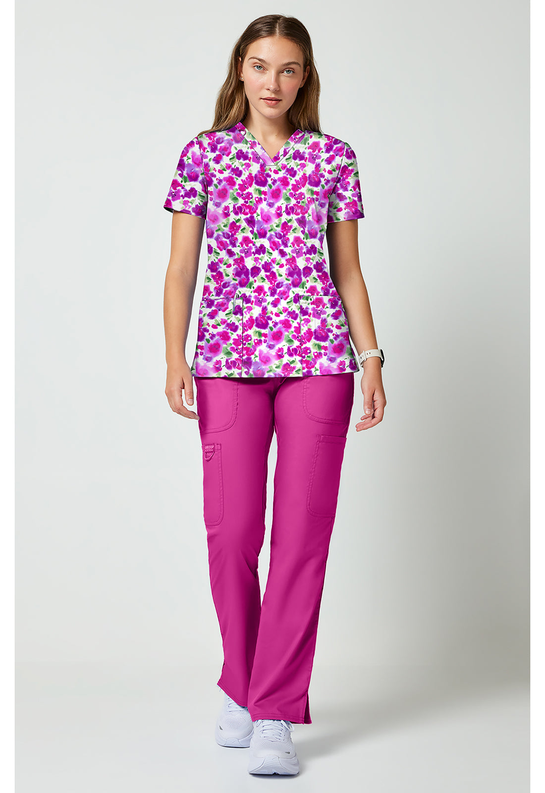 Dissolving Blooms Cherokee Achieve Scrubs V Neck Top CK00010 DVBS