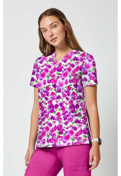 Dissolving Blooms Cherokee Achieve Scrubs V Neck Top CK00010 DVBS