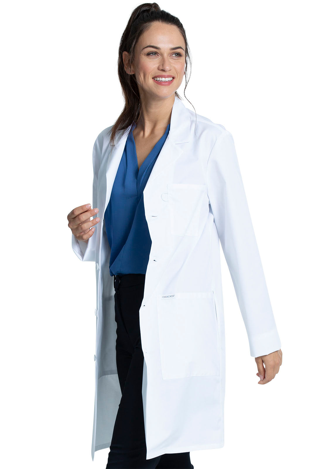 Cherokee Project Labs Scrubs Unisex 38" Lab Coat CK460 WHT