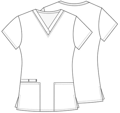 Tooth Fairy Magic Cherokee Dental Print V Neck Scrub Top CK616 TOFR