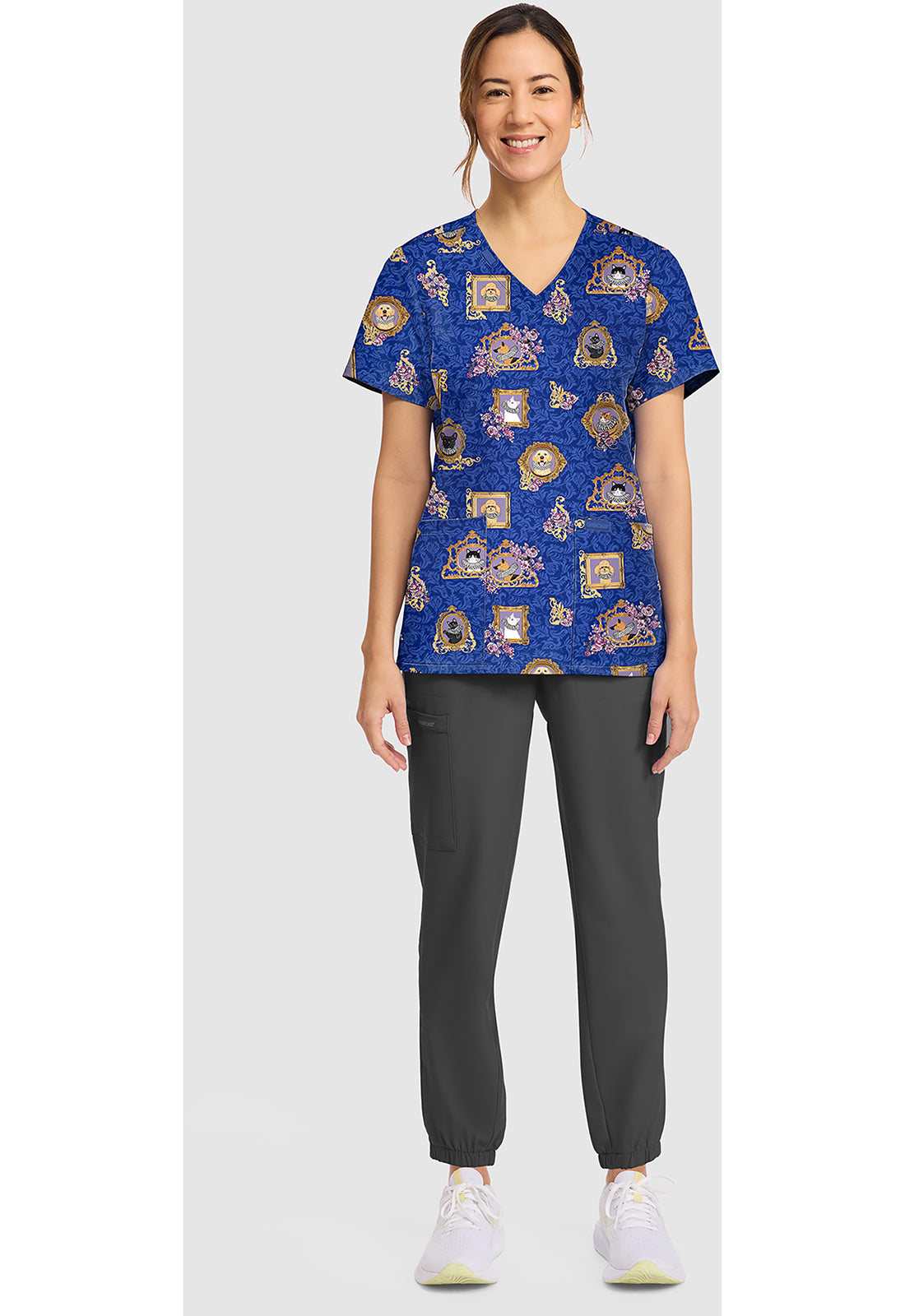 Pet Romantics Cherokee Print V-Neck Scrub Top CK856 PTRC