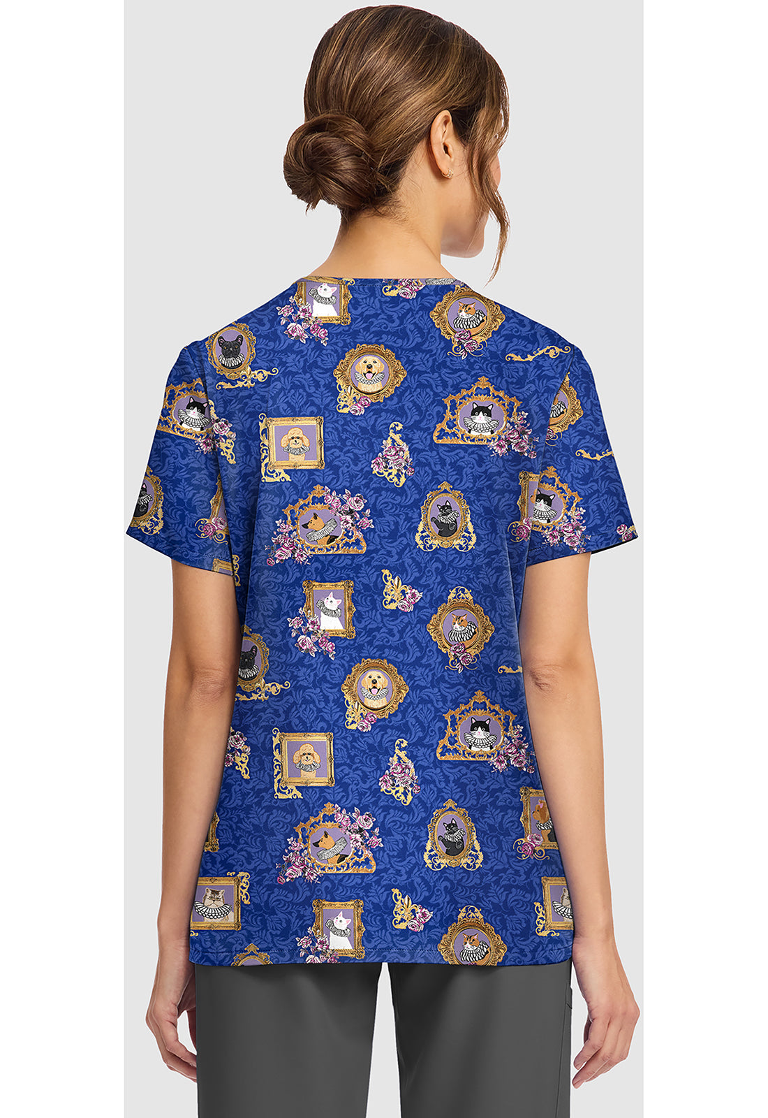 Pet Romantics Cherokee Print V-Neck Scrub Top CK856 PTRC