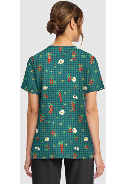 Tomato Garden Cherokee Print V-Neck Scrub Top CK856 TMGD