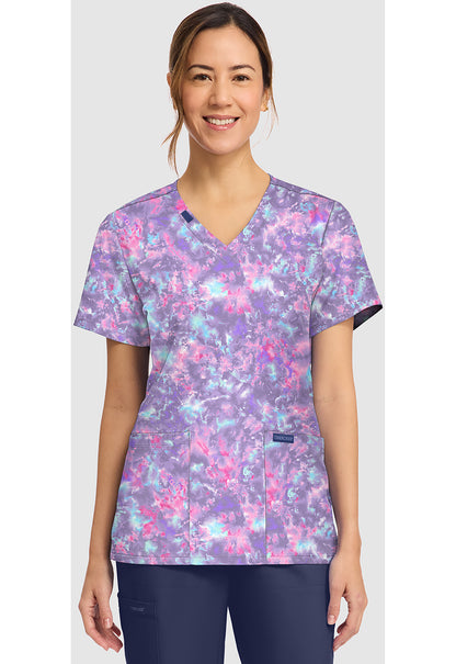 Violet Sunset Cherokee Print V-Neck Scrub Top CK856 VTST