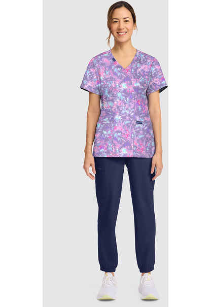 Violet Sunset Cherokee Print V-Neck Scrub Top CK856 VTST