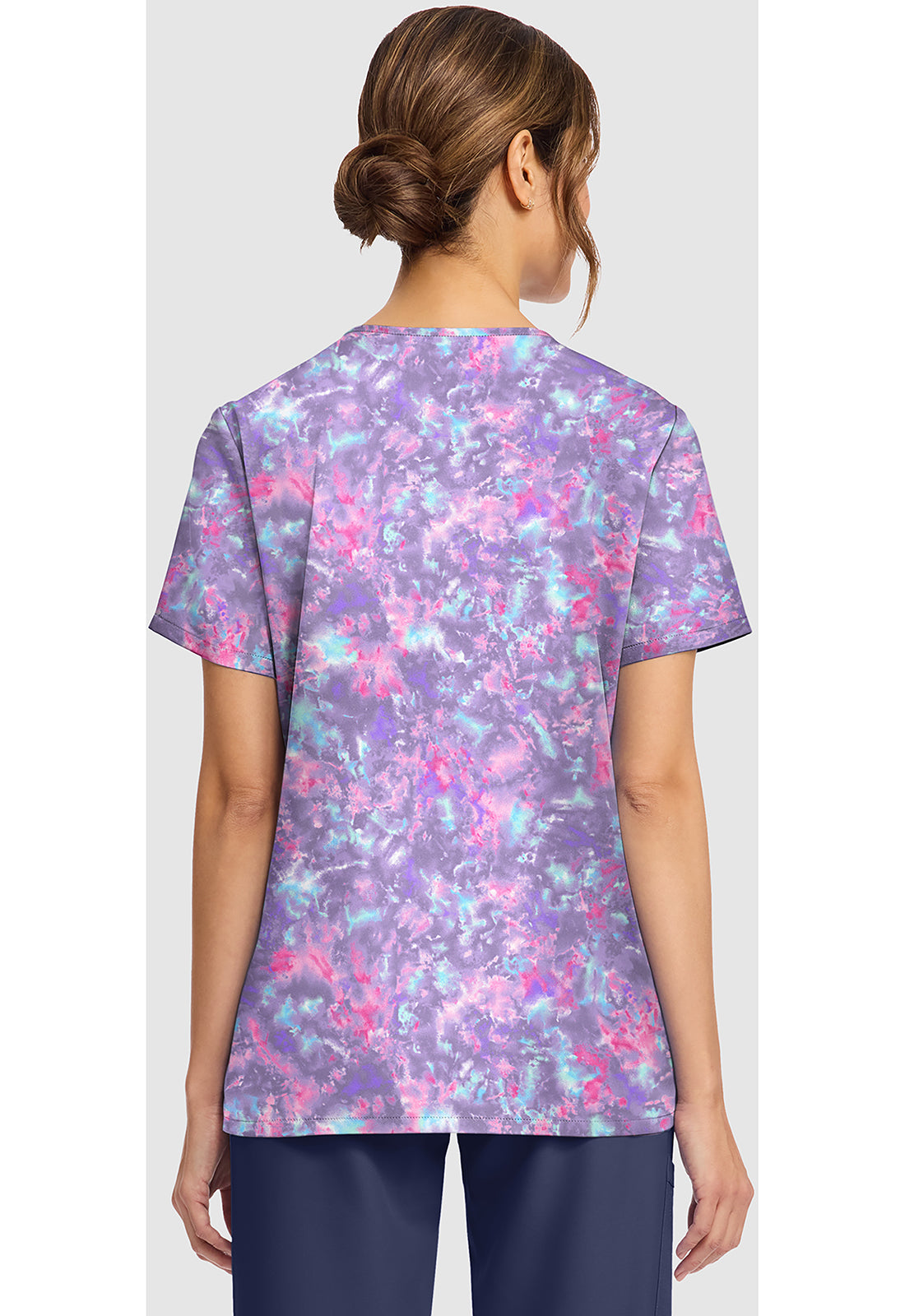 Violet Sunset Cherokee Print V-Neck Scrub Top CK856 VTST