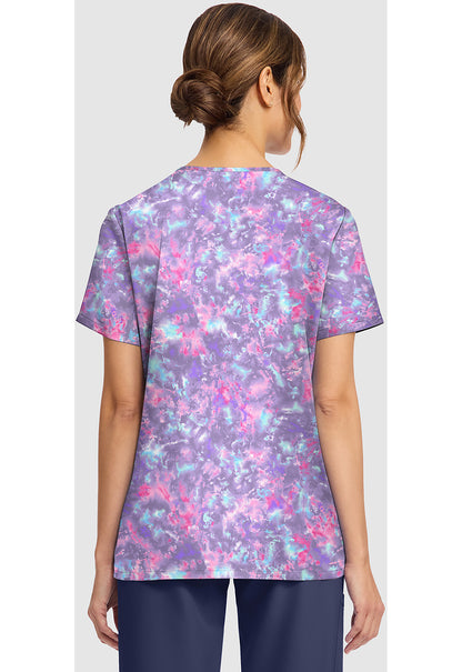 Violet Sunset Cherokee Print V-Neck Scrub Top CK856 VTST