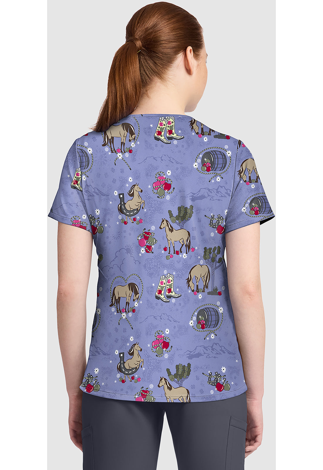 Country Girl Cherokee Print V Neck Scrub Top CK857 CYTG