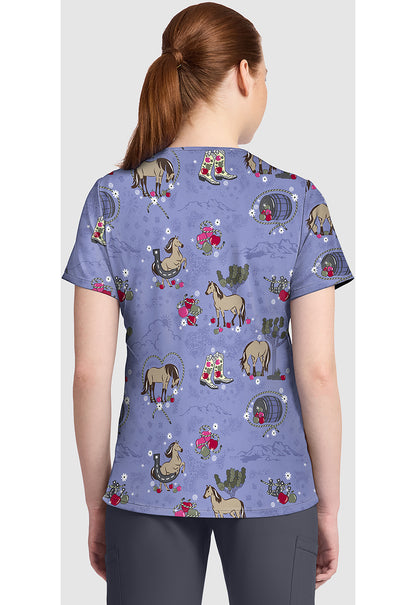 Country Girl Cherokee Print V Neck Scrub Top CK857 CYTG