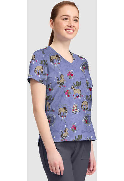 Country Girl Cherokee Print V Neck Scrub Top CK857 CYTG