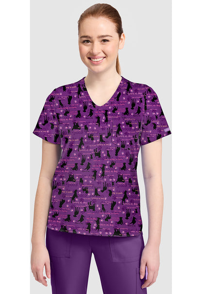 Dogism Cherokee Dog Is Good  Print V Neck Scrub Top CK857 OGSM