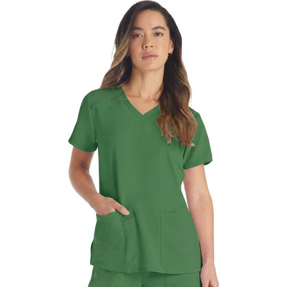 Camiseta médica Dickies EDS Essentials con cuello en V DK615 en negro, celeste, azul marino, peltre, azul real y verde azulado