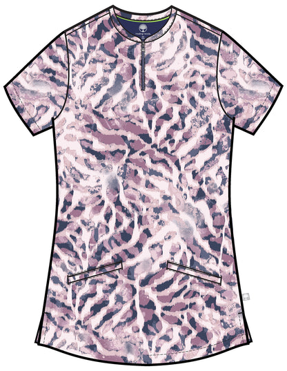 Bleached Stripes Healing Hands Ivy Print Scrub V Neck Top HH907 BLSI