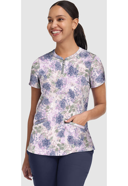 Healing Hands Hydrangea Hideaway Print Scrub Top HH907 HYHD