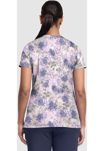 Healing Hands Hydrangea Hideaway Print Scrub Top HH907 HYHD