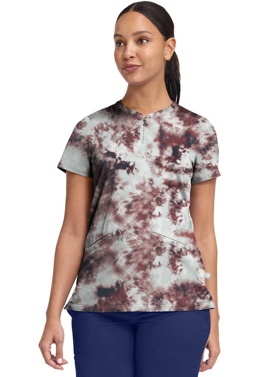 Soft Fractures Healing Hands Ivy Print Scrub V Neck Top HH907 SFFA