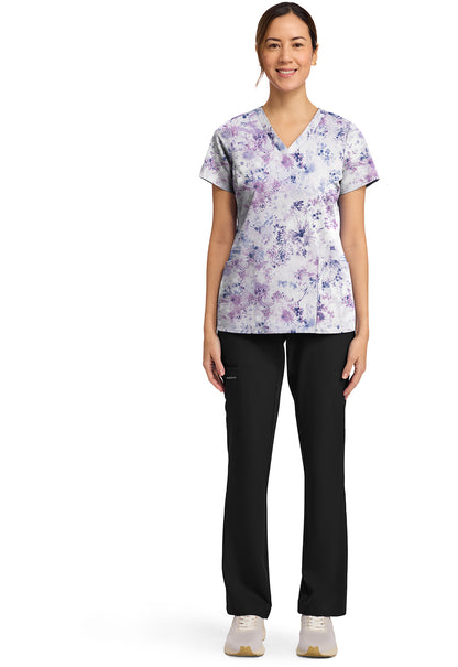 Dandelion Burst Healing Hands Amanda Print Scrub V Neck Top HH910 DDBT