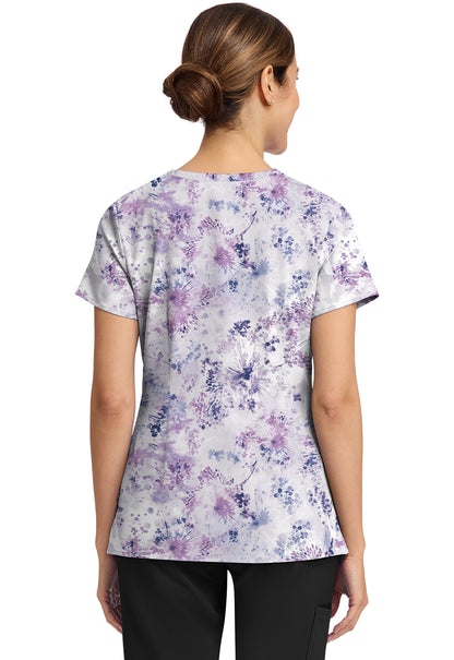 Dandelion Burst Healing Hands Amanda Print Scrub V Neck Top HH910 DDBT