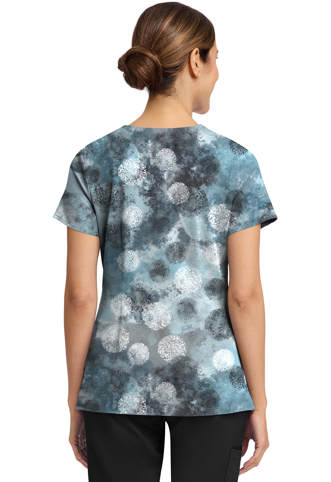 Moody Dots Healing Hands Amanda Print Scrub V Neck Top HH910 MDDT