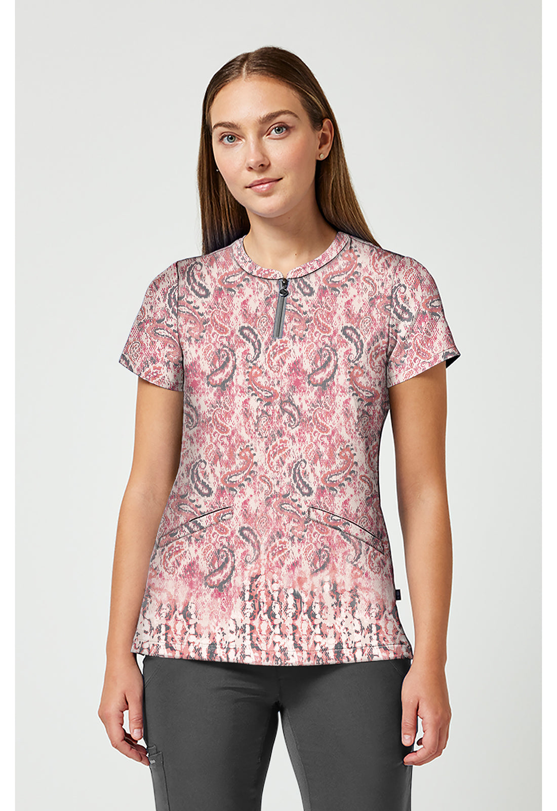 Healing Hands Ivy Paisley Python Print Scrub Top HH911 PIPT