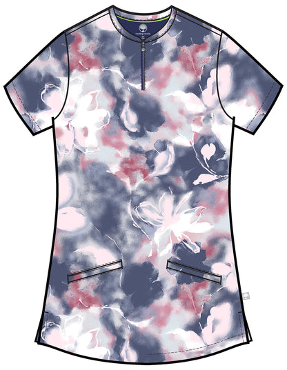 Tranquil Floral Healing Hands Amanda Print Scrub V Neck Top HH911 TQFR