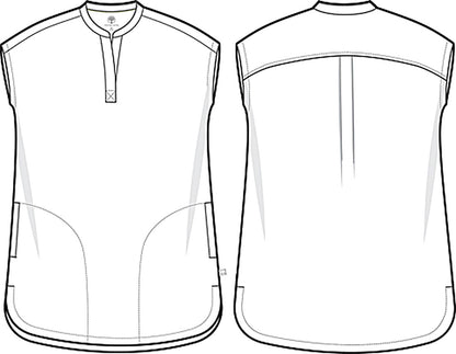 Blusa médica de cuello en V con estampado de manos curativas botánicas flotantes HH912 FLAB