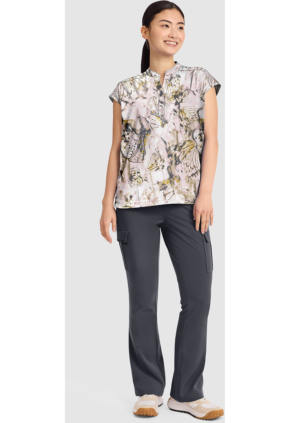 Healing Hands Butterfly Effect Print Scrub Top HH912 BFEF