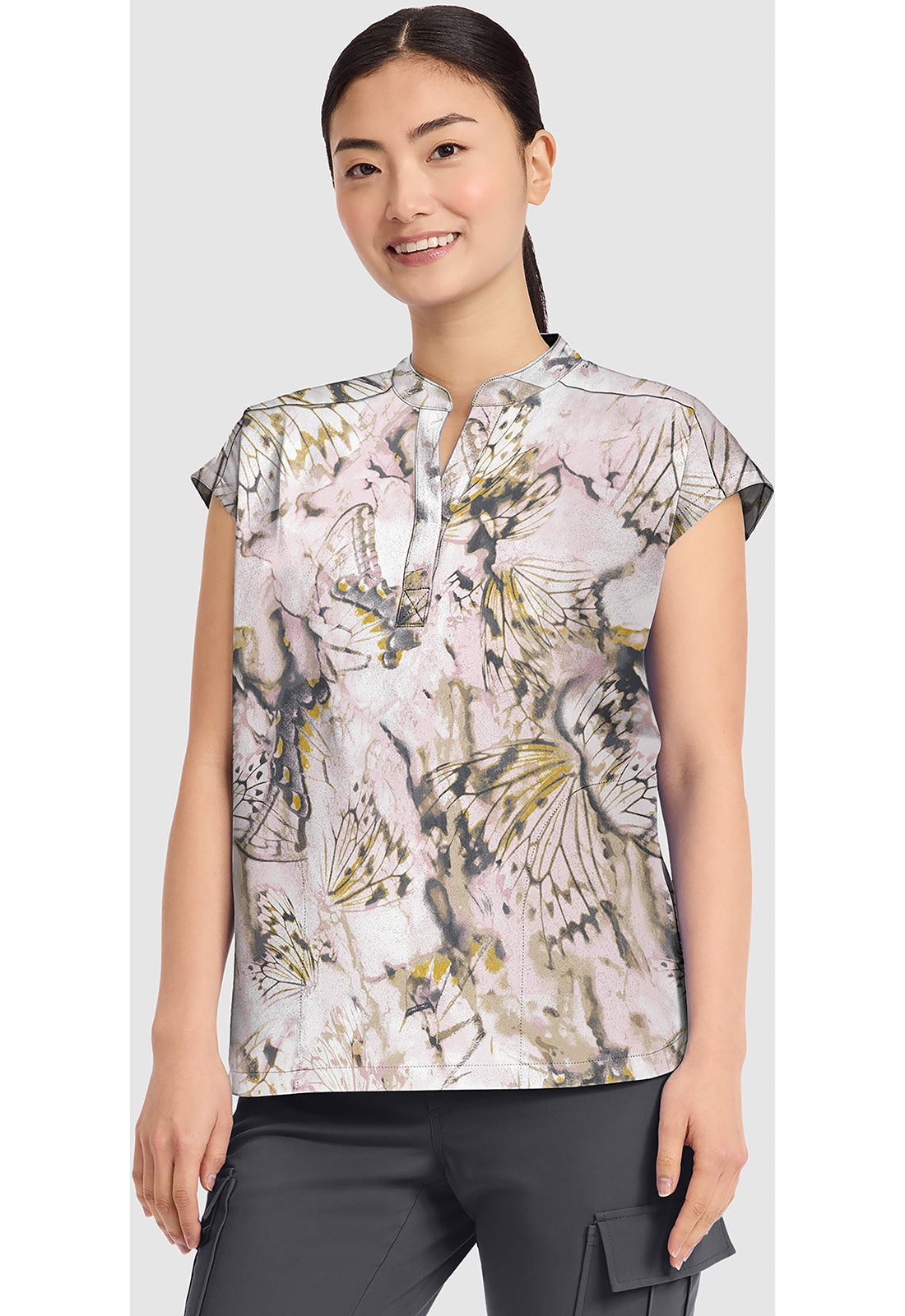 Healing Hands Butterfly Effect Print Scrub Top HH912 BFEF