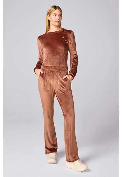 Med Couture LifeStyle Scrubs Velour Flare Leg Pant MC00047