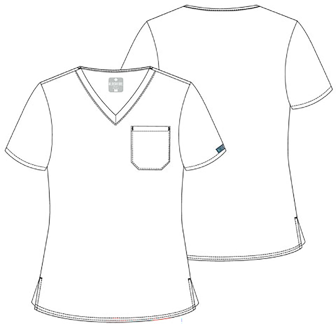 Lipstick Kisses Med Couture Print V Neck Scrub Top MC00056 LKSS