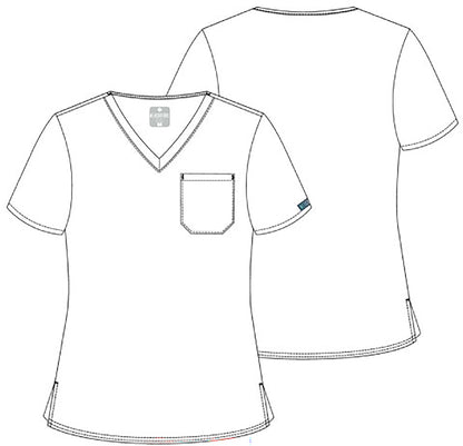 Lipstick Kisses Med Couture Print V Neck Scrub Top MC00056 LKSS