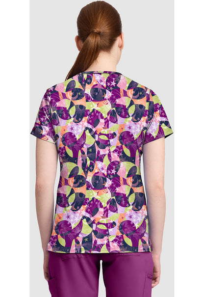 Star Bright Med Couture Print V Neck Scrub Top MC632 SARB
