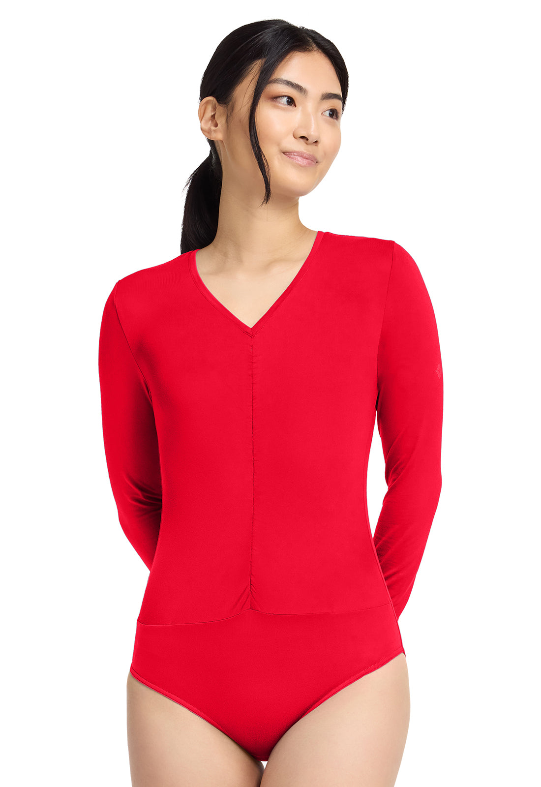 Med Couture Layers Scrubs Ruched Underscrub Bodysuit MC698