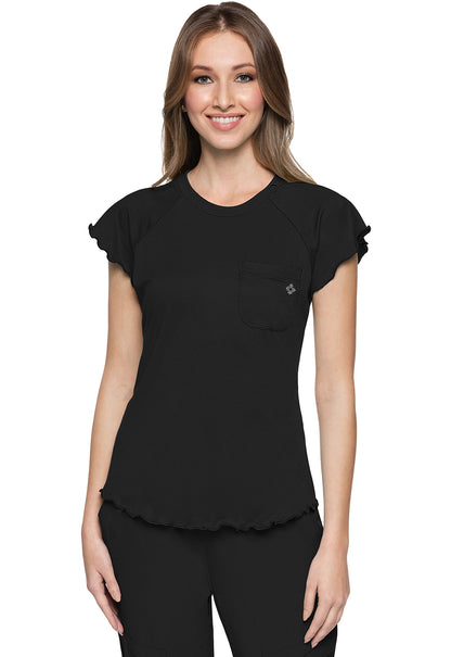 Med Couture Amp Knit Lettuce Edged Scrub Top MC706