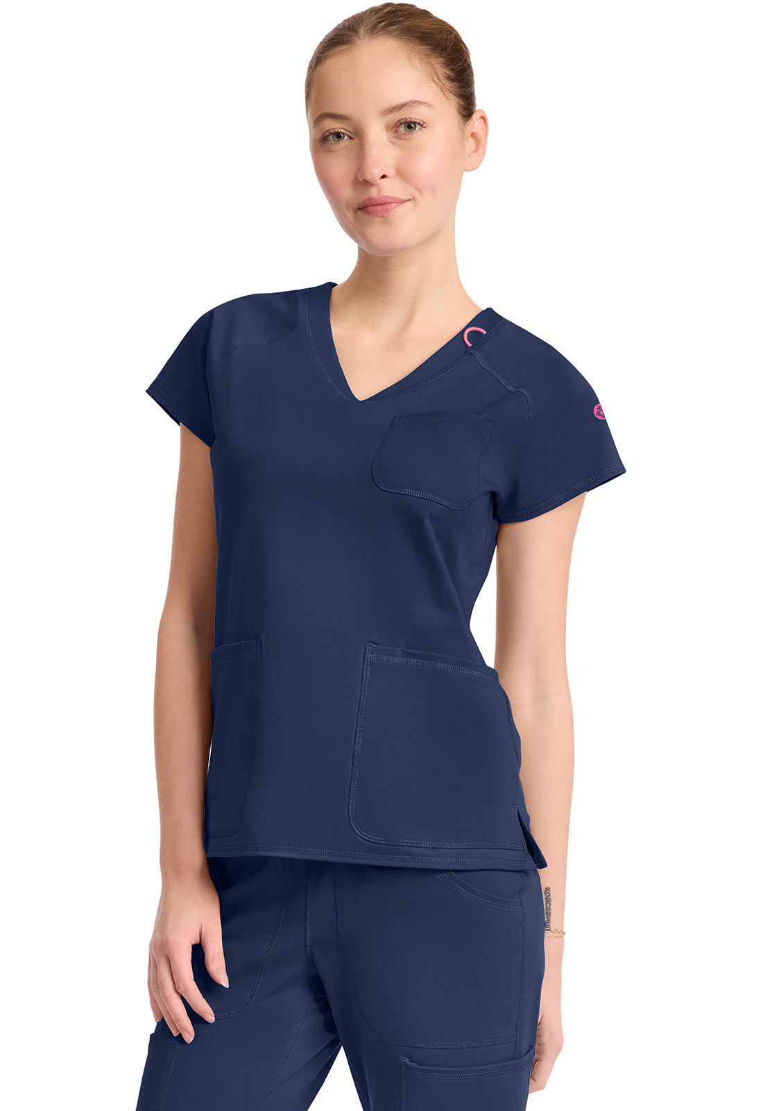 Med Couture Amp Knit Scrubs Raglan V Neck Top MC752